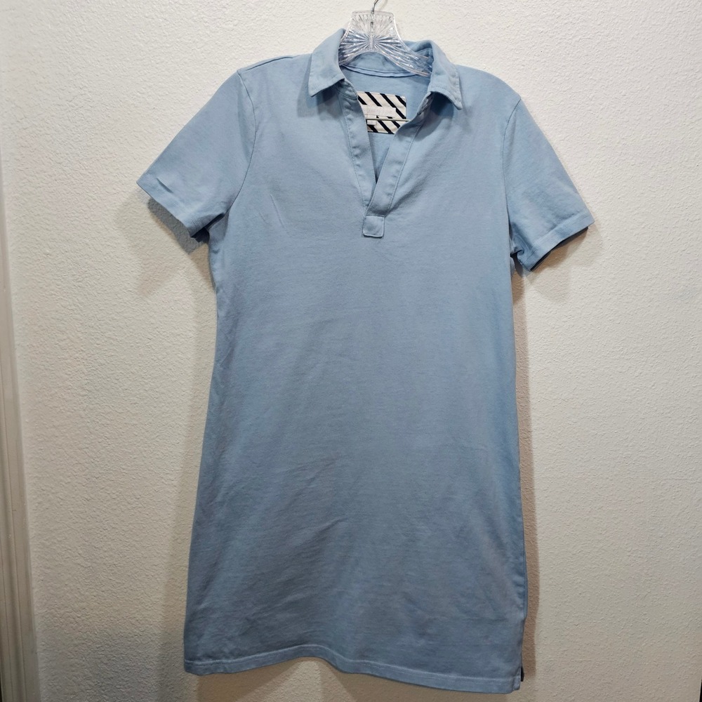 Southern Tide Womens Light Blue Short Sleeve V-Neck Pique Polo Mini Dress Small